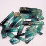 Indicolite tourmaline crystals