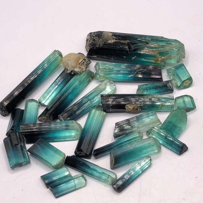 Indicolite tourmaline crystals